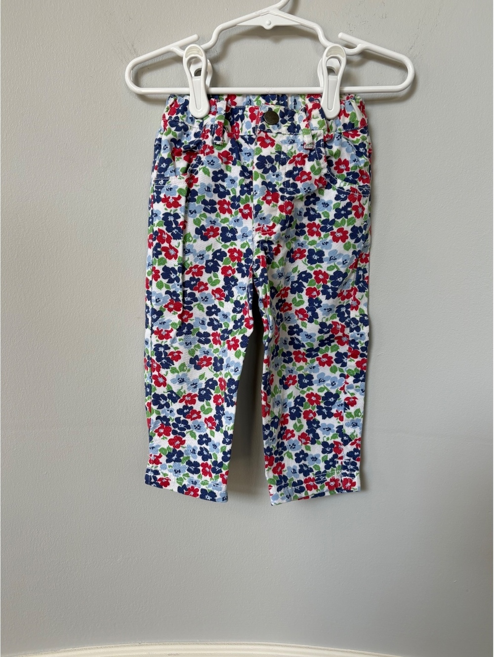 Baby Boden Floral Print Adjustable Waist Pants 18-24 Months